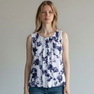 💥Calvin Klein Women's Blue Floral Blouse
